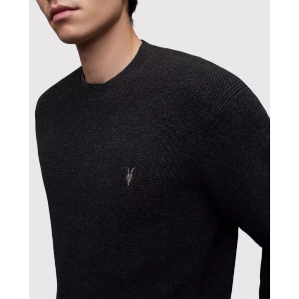 AllSaints sweater jumper adult stein crew neck ramskull men L Large black